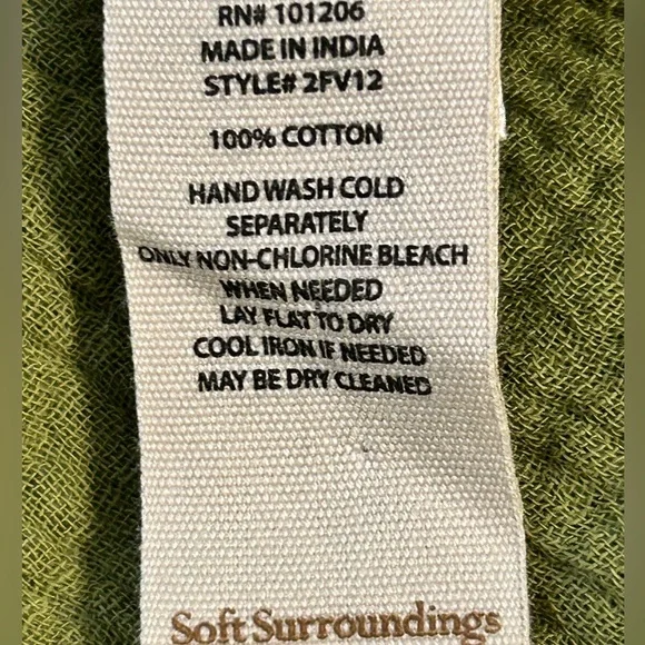 NWT SOFT SURROUNDINGS Drina Gauze Button Front Midi Dress Fern‎ Green Sz Medium - Picture 11 of 12